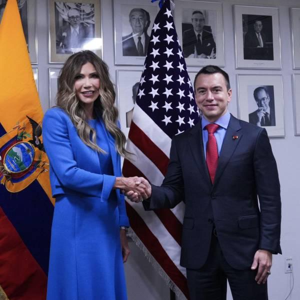 Noboa y Kristi Noem conversan sobre narcoterrorismo en la ONU featuring Ecuador
